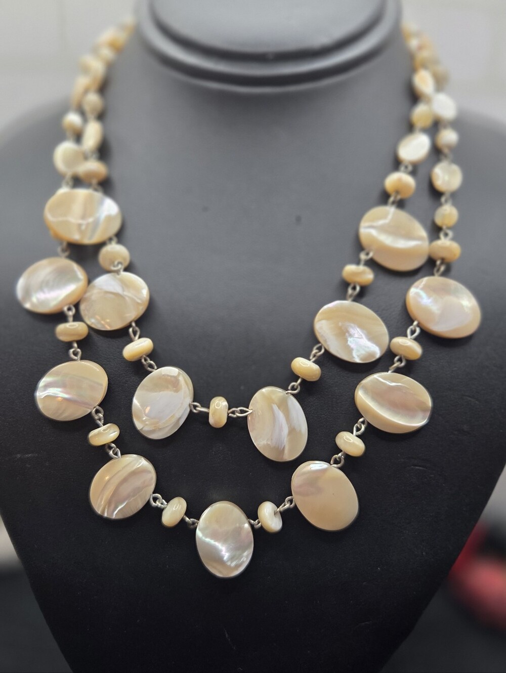 1401. Mother-of-Pearl Multi-Strand Necklace